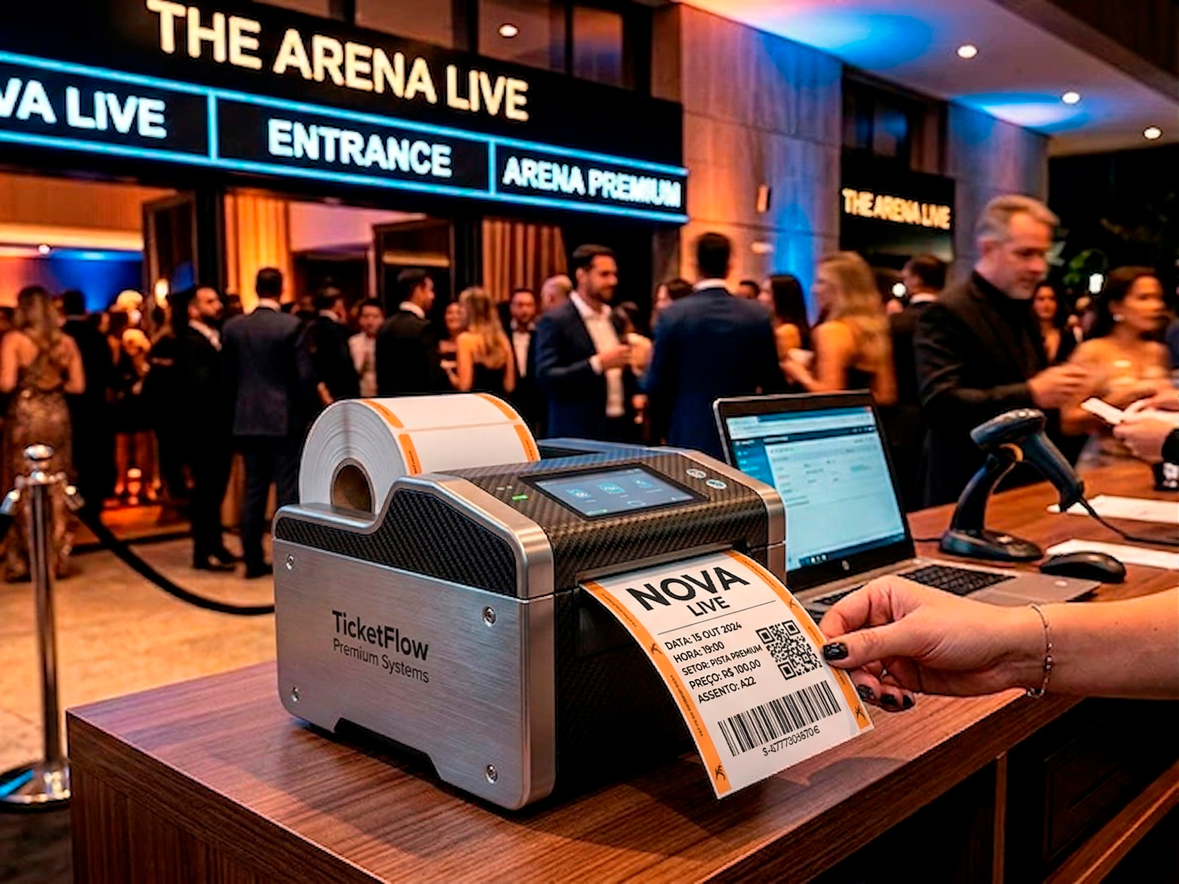 Bobina para ingressos e comprovantes de consumo em bares e restaurantes